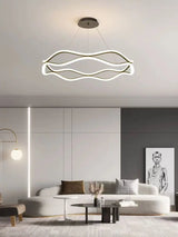 Modern LED Pendant Light Luxury Ring Chandelier for Bedroom Living Dining Room Indoor Hanging Lamp Home Decor Lighting Fixture