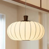 Japanese Wabi-Sabi Silk & Wood LED Pendant Chandelier - Retro Fabric Hanging Ceiling Lamp Fixture for Living Room, Restaurant & Mood Lighting Decor