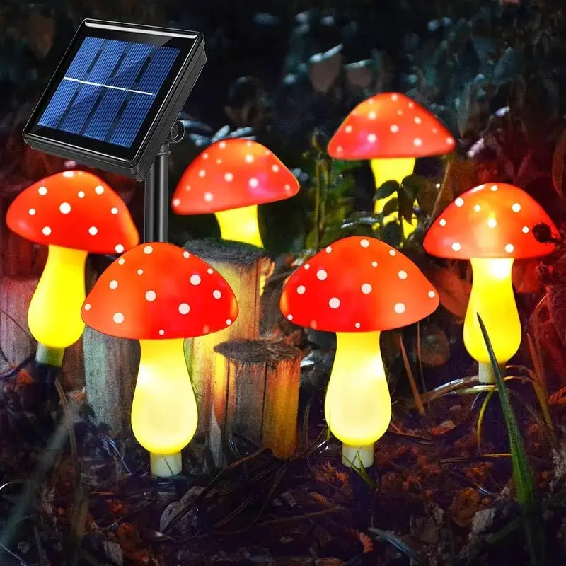 1PC Solar Mushroom Path Lights,8 Modes Outdoor Waterproof LED Lamp,Landscape Lights For Garden,Lawn,Yard,Pathway,Terrace Decor