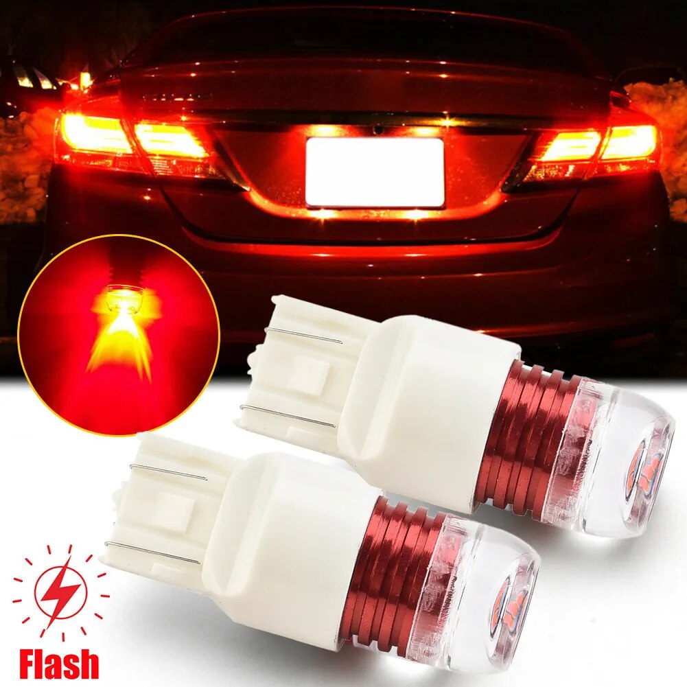 2Pcs Red Strobe Flashing Blinking LED Lamp Fits For Honda Civic Brake Tail Light Automobiles Light Accessories