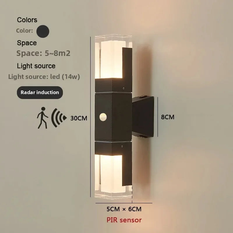 Outdoor LED Light With Pir Sensor For Home Door Porch Fence Garden Wall Lamp LED Outdoor Lighting Waterproof Wall Light IP65