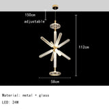 Nordic Luxury Art Glass Chandelier Creative Bar Villa Hotel Clubhouse Restaurant High End Pendant Lamp Home Decor Lighting