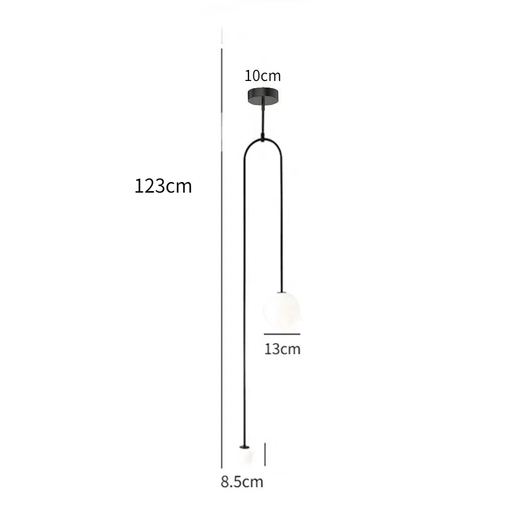 Modern Glass Ball Pendant Light Led Bedside Hanging Lighting Nordic Golden Luxury Hallway Living Room Bedroom Indoor Decor Lamp