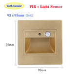 Night Foyer Intelligent Lamp PIR Motion Detector Sensor COB LED Stair Light Recessed Step Ladder Kitchen Foyer Wall Footlight