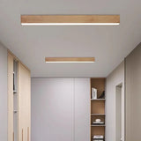 Modern LED Ceiling Lamp for Living Dining Room Long Strip Wooden Decor Lamps Entryway Bedroom Aisle Cloakroom Lighting Fixture