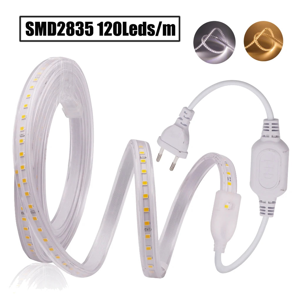 240Leds/m LED Strip SMD 5730 2835 5050 5630  220V 240V Waterproof LED Tape Rope Light RGB Warm White Home Decoration Lighting