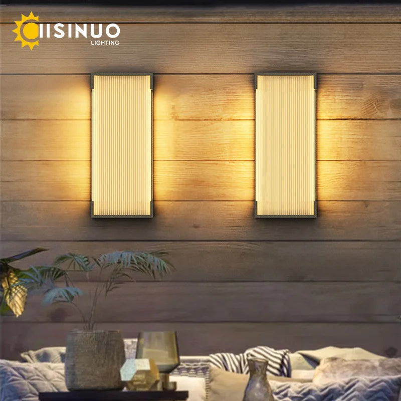 Solar Wall Light (Stainless Steel, Waterproof) - Black Outdoor Auto On/Off LED Sconce Lighting Fixture for Balcony, Patio, Garden & Villa Gate Decor