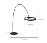Italian arc floor lamp gold  black LED Fishing ring Light Creative Loft Living Room Bedroom Sofa Corner dinner Standing Lamp
