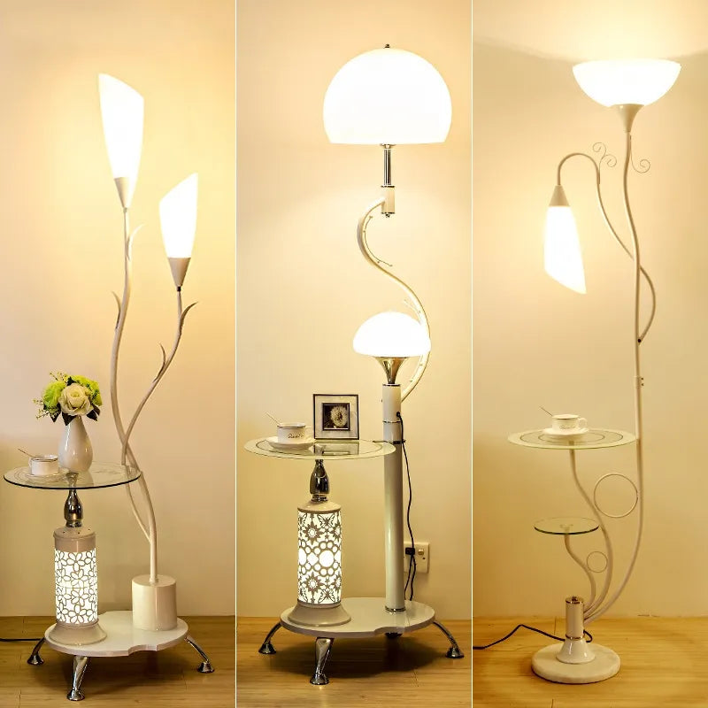 E27 Nordic Modern Floor Lamp LED Flower Tea Table Floor Lamps for Living Room Bedroom Study Desk Lamp Home Decors Standing Lights
