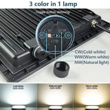 Led Floodlight 100W 80W 50W Dip Key Switch Led Spotlights For IP65 Outdoor Cold Neutral Warm White For Courtyard Garden Lighting