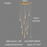 Nordic Style LED Modern Pendent Lamp Suitable For Villa Staircase Pendant Double-Layer Attic Ceiling Lamp Living Room Chandelier