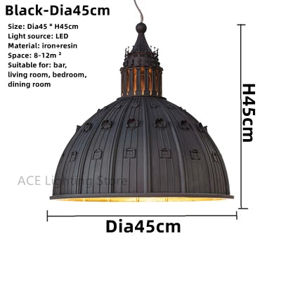 Italy Retro Resin Led St Paul&#39;S Church Pendant Lights For Living Room Bedroom Hotel Hanging Lamp Lobby Decor&#39;s Lighting Fixtures