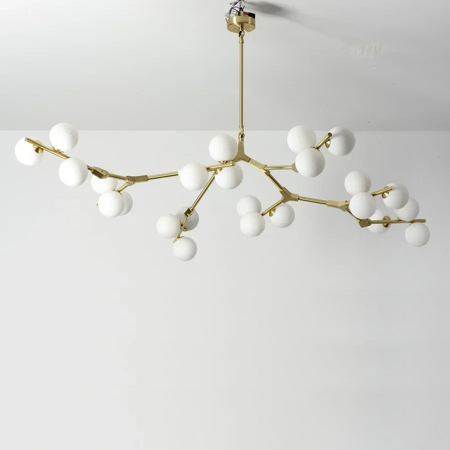 Modern Tree Branches Led Chandelier Glass Balls Hanging Chandelier Living Room Decoration Dining Room Bedroom Indoor Lighting