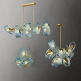 Blue Flower Ceiling Chandelier 2026 Modern Home Decor LED Hanging Lamp Dining Room Lustre Luxury Living Room Art Decor Lamparas
