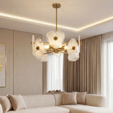 Tribesigns Modern Gold Chandeliers for Dining Room, Farmhouse Luxury 4-Light Chandelier for Bedroom, Adjustable Hanging Pendant