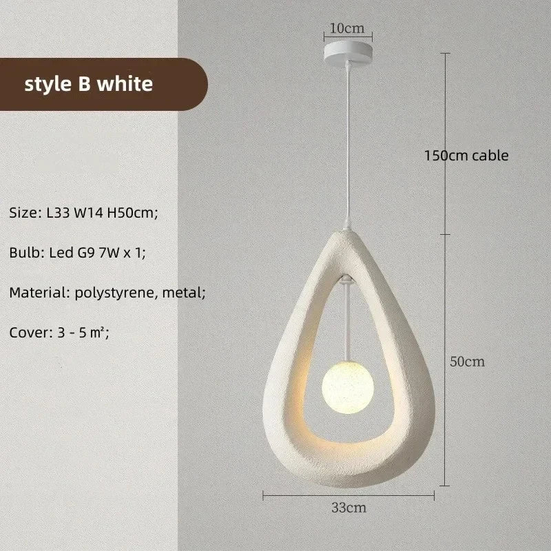 Japan Wabi-sabi Creative LED Ceiling Pendant Lights Resin Restaurant Kitchen Island Hanging Lamps Home Decor Factory Outlet Lamp