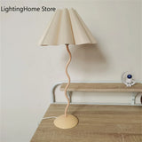 Table Lamp Ins Retro Pleated Umbrella Nordic Medieval Korean Master Bedroom Bedside Lamp Swing Iron Art Drop Shipping