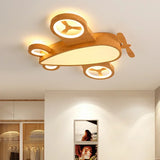 Children's Room Airplane Ceiling Lights Log Color LED Helicopter Light Nordic Modern Lamp Warm Youth Room Bedroom Chandelier