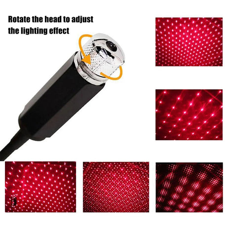 A galaxy-like atmosphere in your car with the USB-powered Romantic LED Car Roof Star Night Light Projector.
