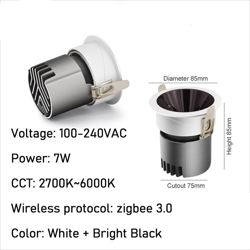 Spot LED Downlights Dimmable 12W 15W Recessed Spotlight 110V 220V  Smart Lamps Control With Alexa Google Home Voice