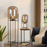 Nordic Minimalist Smoke Gray Glass Led Floor Lamp Designer Bedroom Bedside Table Light High-end Living Room Decoration Lighting
