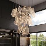 Luxury Hanging Acrylic Chandeliers for Bedroom Living Dining Room Office Hall Iron Paper Hanging Lamps Nordic Branch Chandeliers
