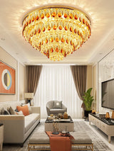 Postmodern K9 Crystal Peacock Chandelier - Luxury Golden LED Ceiling Light