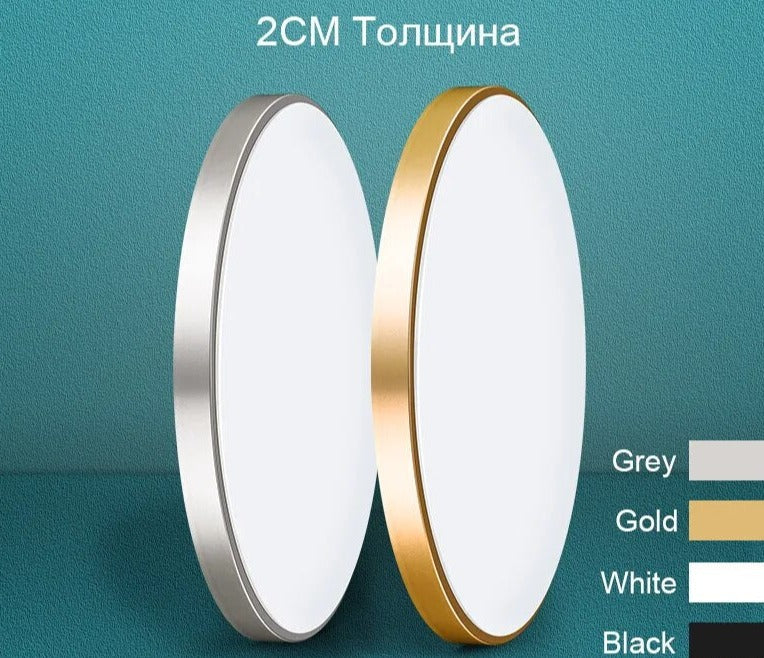 2CM Ultrathin LED Ceiling Lamps in Living Room Bedroom Natural Light Gold Black White Moisture and mosquito proof Ceiling Lights