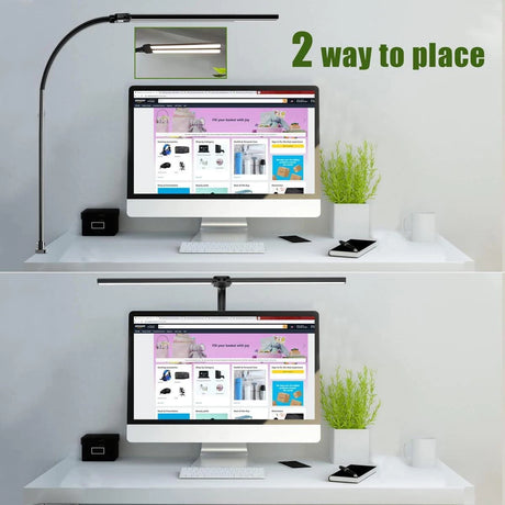 Double Head Led Clip Desk Lamp book decors lamp Dimmable Computer Led Monitor Light Table Lamp Office Home Reading Lighting
