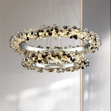 Simple Mix and Match Crystal Chandelier Living Room Ring Decorative Lights Luxury Stainless Steel Glossy Island LED Lights