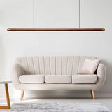 Wood Linear Pendant Light Fixtures Copper Over Kitchen Island Sink Ceiling Hanging Chandeliers for Dining Room Living Walnut