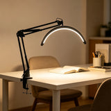 16-Inch U-Shaped Half-Moon LED Beauty Lamp - Eye-Protective Desk Light for Eyelash Extensions, Nail Art, Embroidery & Eyebrow Procedures