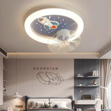 2026 Modern Kids Room Ceiling Fan Light Cartoon Moon Astronaut Ceiling Lamp Boy Girl Bedroom Nursery Study Chandelier Ceiling Li