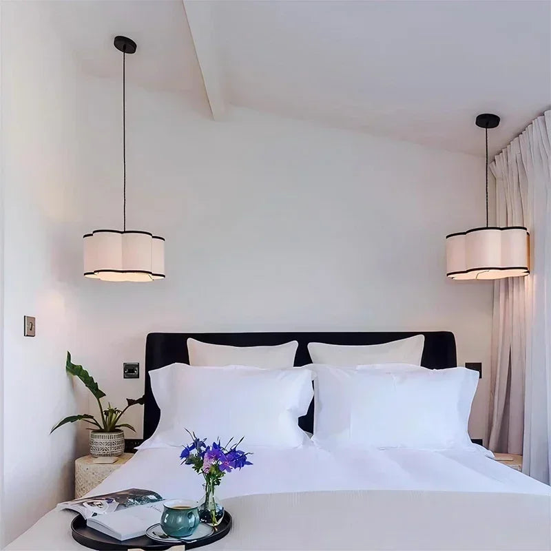 Nordic Fabric Pendant Lights Hotel Restaurant Shop Hall Art Cloth Chandelier Living Room LED Lights for Home Decor Fixtures