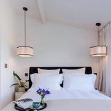 Nordic Fabric Pendant Lights Hotel Restaurant Shop Hall Art Cloth Chandelier Living Room LED Lights for Home Decor Fixtures