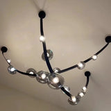 Minimalist Leather Glass Designer LED Ceiling Chandelier Living Dining Room Bar Hotel Exhibition Hall Bedroom Home Decor Lamps