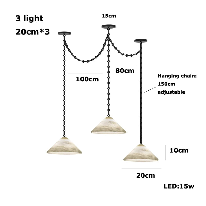 Marble Umbrella Diy Iron Chain Led 2025 Chandelier Alabaster Lustre Suspension Luminaire Lampen For Corridor Entry Way