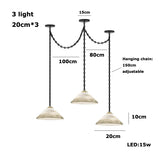 Marble Umbrella Diy Iron Chain Led 2025 Chandelier Alabaster Lustre Suspension Luminaire Lampen For Corridor Entry Way