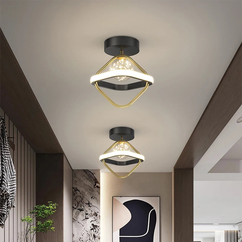 Mini Aisle LED Chandelier For Porch Corridor Hallway Lamps Star Decoration Kitchen Gallery Bedroom Villa Office Indoor Lights