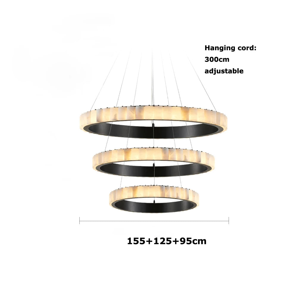 LED Luxury Marble Golden Black Lustre Hanging Lamp Chandelier Lighting Suspension Luminaire Lampen For Living Room