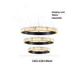 LED Luxury Marble Golden Black Lustre Hanging Lamp Chandelier Lighting Suspension Luminaire Lampen For Living Room
