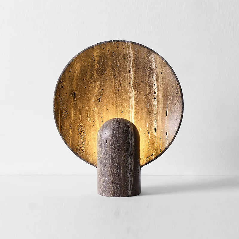 Luxury Nordic LED Desk Lamp | Dark Travertine Style Resin Light for Home Decor