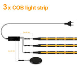 Black PCB COB LED Strip for Wooden Slats - Touch Dimmable Accent Light