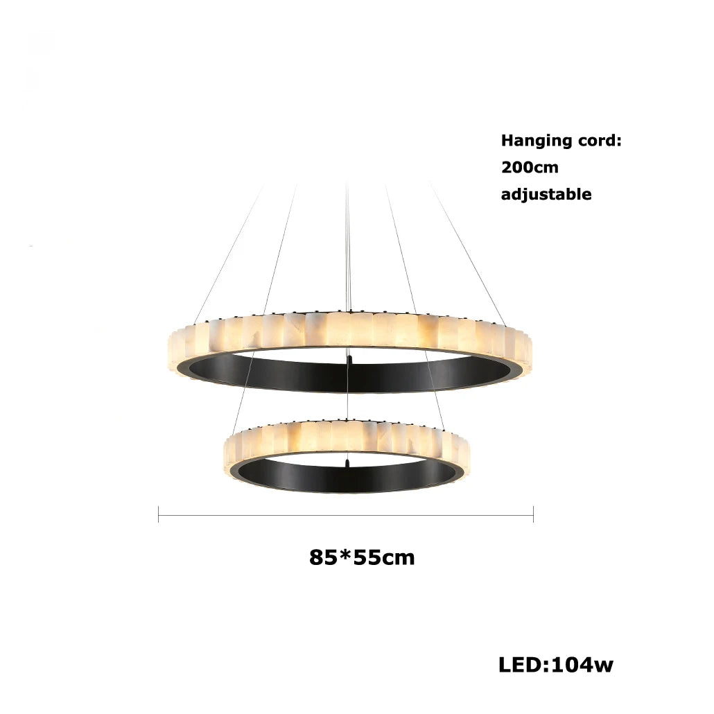LED Luxury Marble Golden Black Lustre Hanging Lamp Chandelier Lighting Suspension Luminaire Lampen For Living Room