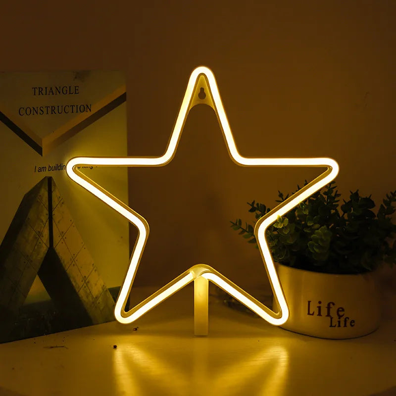 Star Cloud Moon  Neon Light Sign Lamp USB LED Night Lights Decoration for Home Wedding Bar Business Party  Xmas Gifts Neon Lamp
