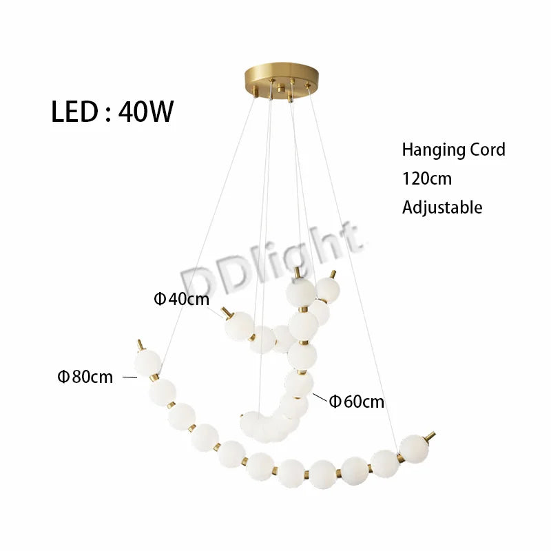2025 Modern Magic Bean LED Ceiling Chandeliers All Copper White Ball Lustres Hanging Lights Home Decor Suspension Light Fixtures
