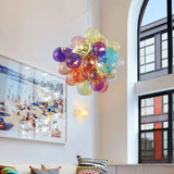 Modern Colorful Glass Ball Chandeliers For Living Bedroom Pendant Lamp Lustres Para Sala De Jantar Hanging