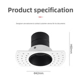 Led Frameless Recessed Downlight 5W Mini Spotlight Wall Washing Lamp Anti-glare White and Black Indoor Lighting 12Pcs/Lot