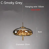 LED Nordic Net Red Bedside Chandelier Girl Light Glass Small  Luxury Long Line Personality Art Full of Stars Hotel Bar Xn