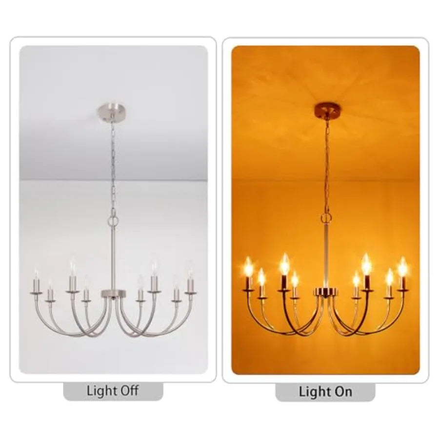 Farmhouse Chandelier for Dining Room Chandelier Industrial Modern Candle Chandeliers for Living Room Foyer Kitchen Entryway Bed